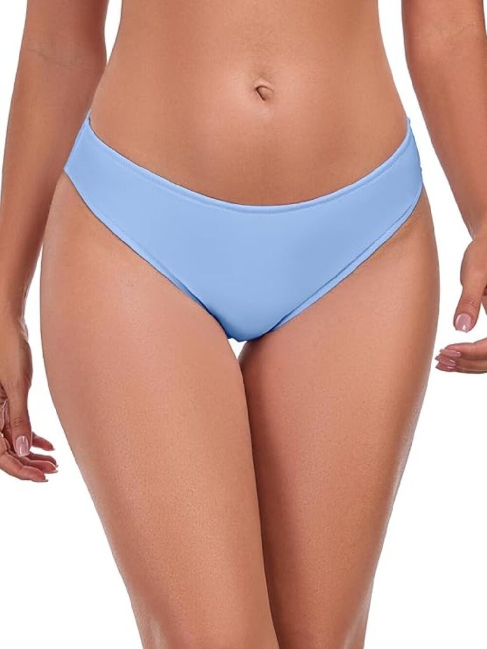 ✨RELLECIGA Women's High Cut Bikini Bottom Large Blue NWT